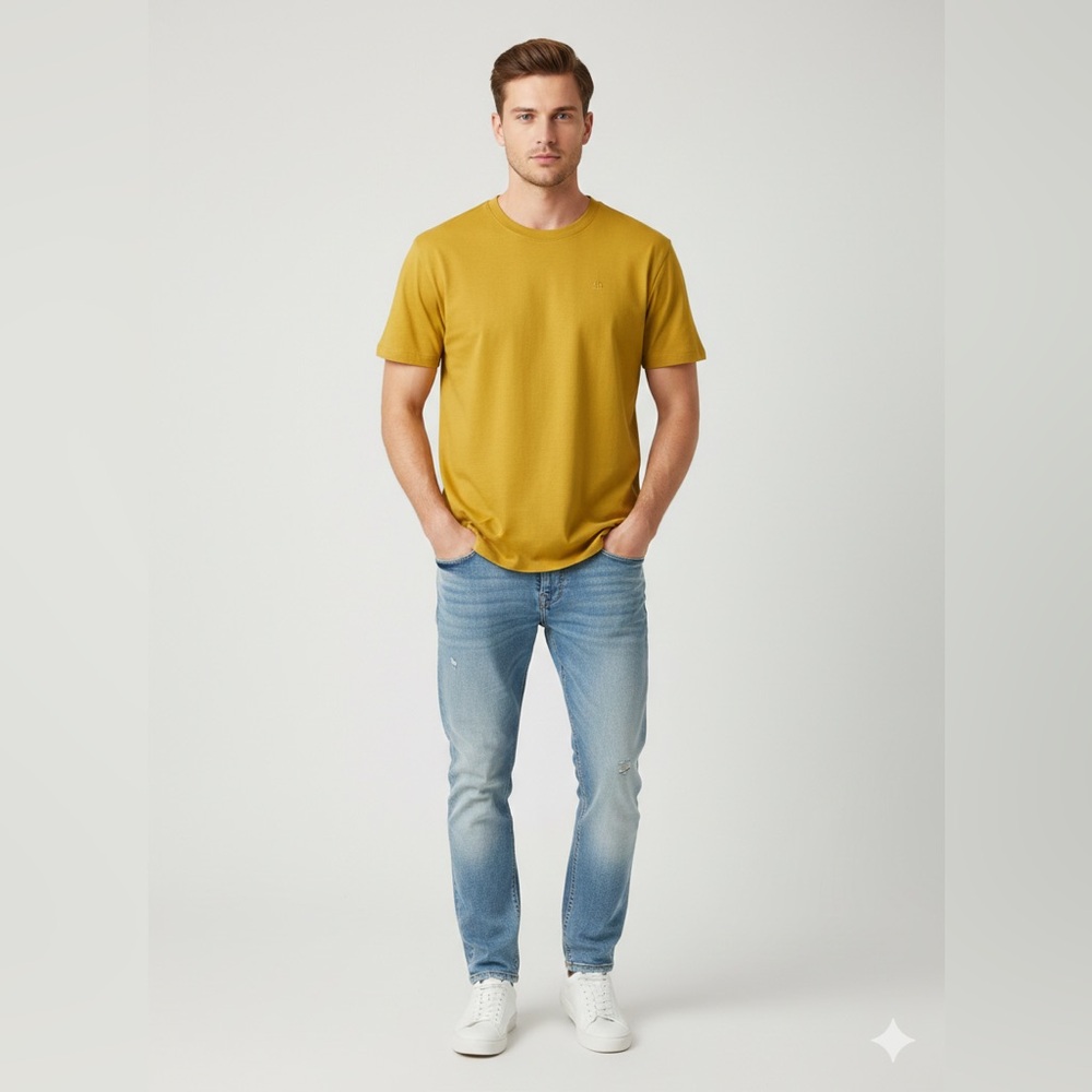 NWOT American Classic .248 Mustard Yellow Tee | 100% US Grown Cotton | M